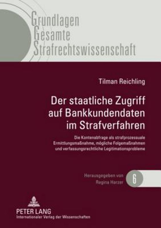 Der staatliche Zugriff auf Bankkundendaten im Strafverfahren - cover