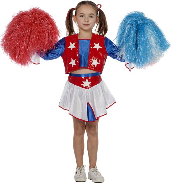 Carnavalskleding Cheerleader USA meisje Maat 116