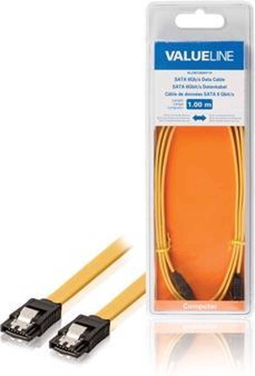 Valueline SATA-3 kabel - 7-pin - Geel - 1 mtr