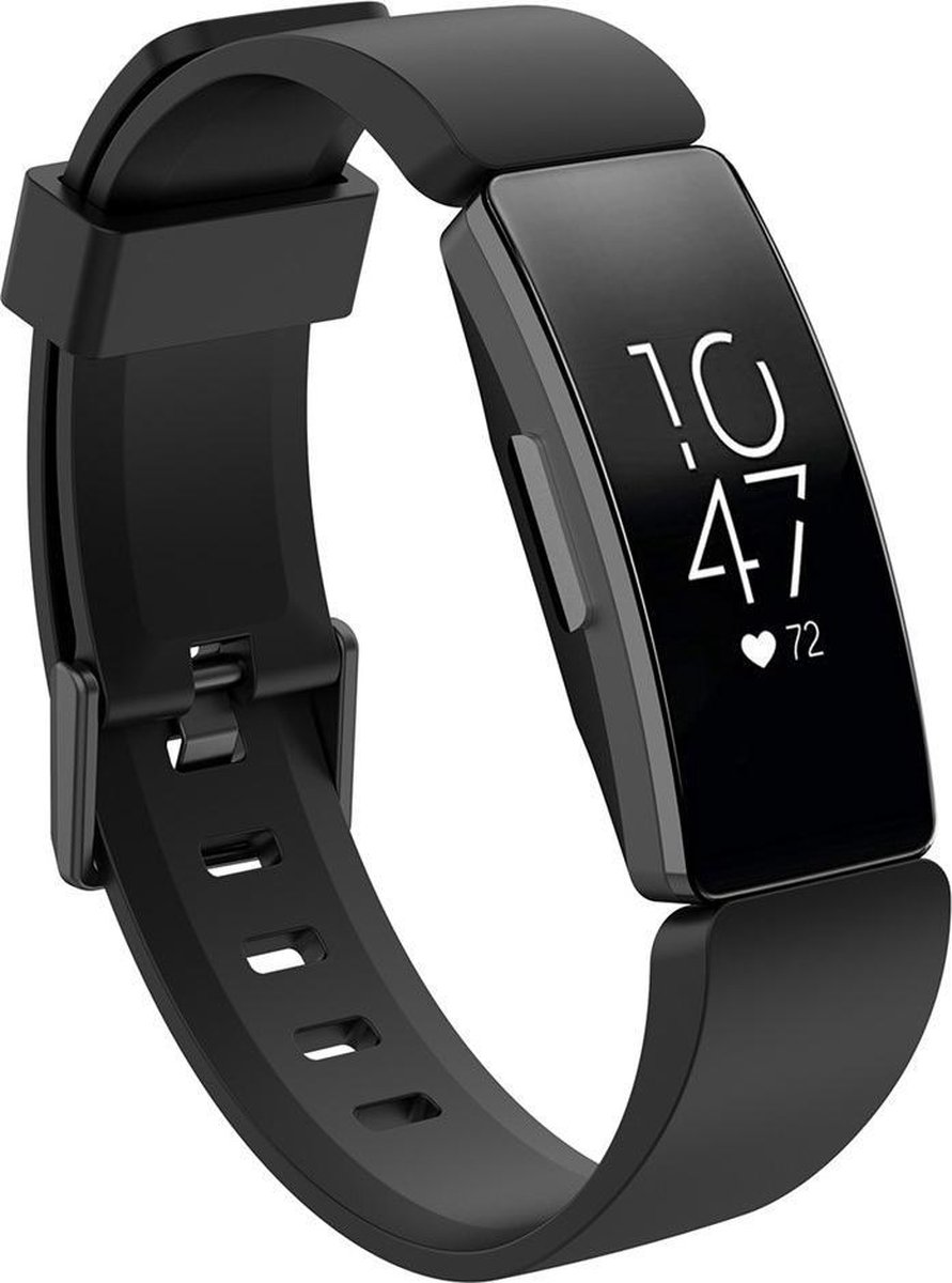 KELERINO. Siliconen bandje geschikt voor Fitbit Inspire (HR) - Zwart - Small
