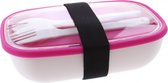 Summit Lunchbox My Bento Met Bestek 17,5 Cm Wit/roze