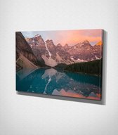 Moraine Lake, Canada - 100 x 70 cm - Landschap - Schilderij - Canvas - Slaapkamer - Wanddecoratie  - Slaapkamer - Foto op canvas