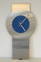 Wandklok RVS Pendulum Blue-White Modern Design