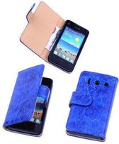 Bestcases Vintage Blauw Book Cover Huawei Ascend Y300