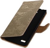 Goud Lace Booktype Huawei Y560 / Y5 Wallet Cover Hoesje