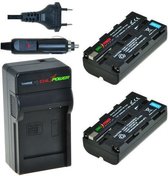 ChiliPower 2 x NP-F550 batterijen voor Sony - inclusief oplader en autolader