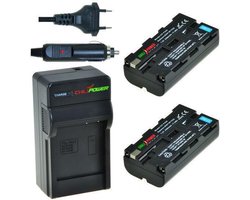 2 x NP-F550 accu’s voor Sony – inclusief oplader en autolader – Origineel ChiliPower