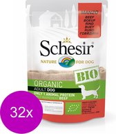 Schesir Hond Bio Pouch Paté 85 g - Hondenvoer - 32 x Rund