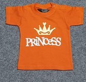 Baby shirt koningsdag met opdruk prinsess maat 92