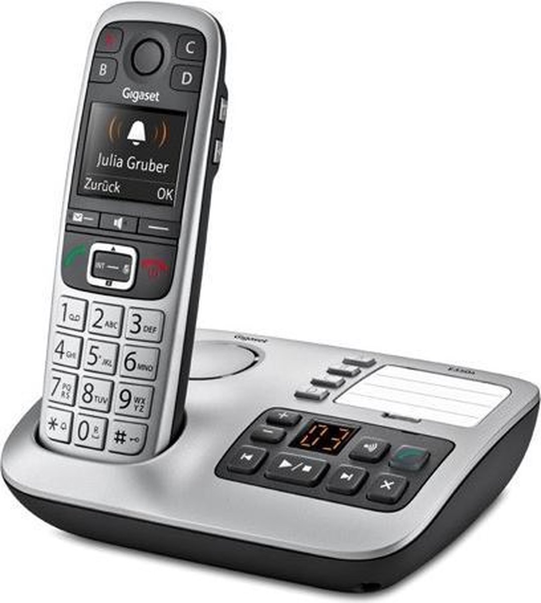 Gigaset E 560 A telefoon DECT-telefoon Zwart, Zilver NIET VOOR NEDERLANDSE MARKT!!