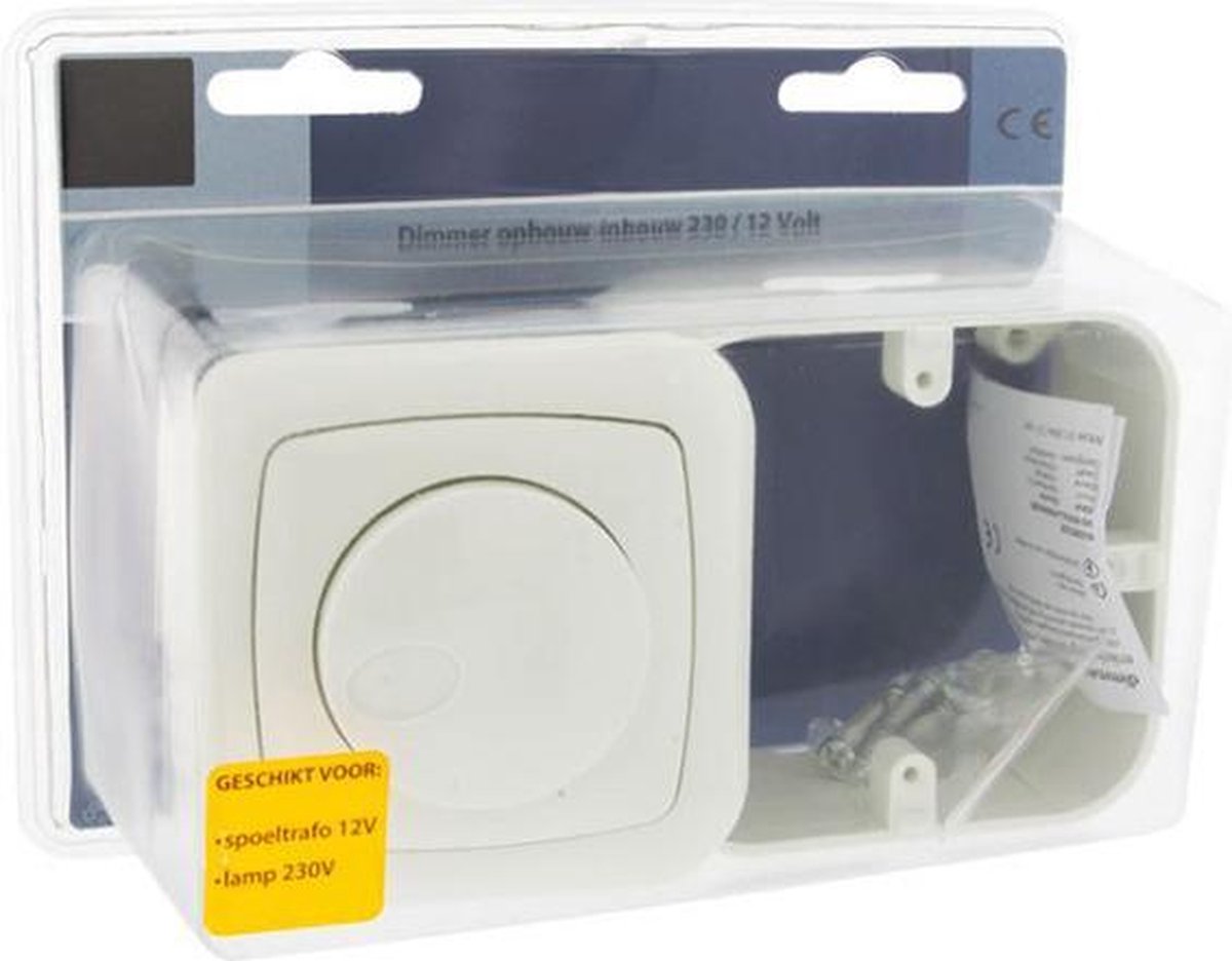 Dimmer universeel inbouwopbouw drukwissel polarwit bol