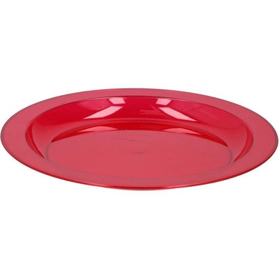 ondersteboven Verpersoonlijking Kritiek 6x Rood plastic borden/bordjes 27 cm - Kunststof servies - Koken en tafelen  - Camping... | bol.com