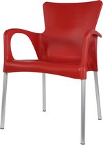 Bella terrasstoel - stoel - kunststof - aluminium - tuinstoel - weerbestendig - stapelbaar - rood
