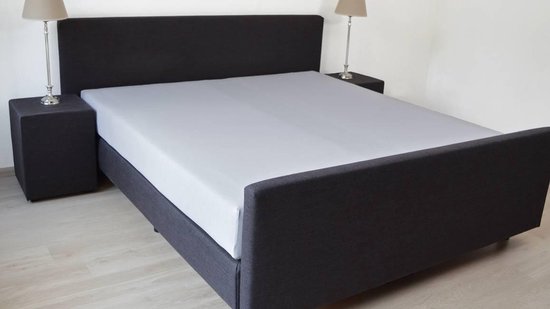 Snoozing - Hoeslaken - extrêmement élevé - lits jumeaux - 160x220 cm - percale de coton - Grijs