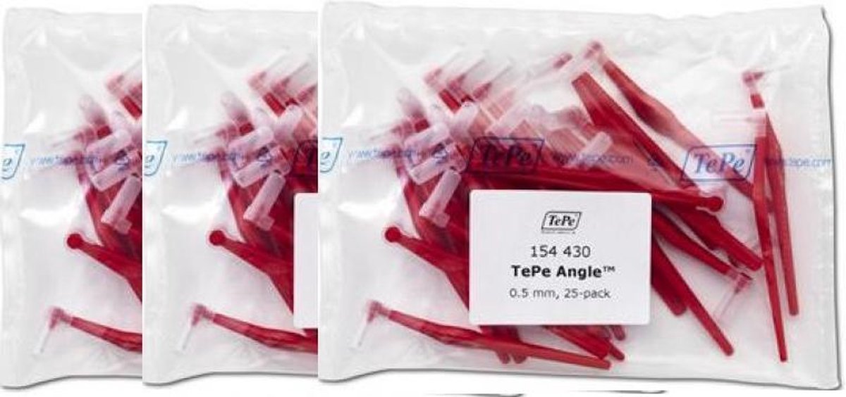 Goedkoopste Tepe Angle Rood 0,50mm 3 x 25 Stuks - Voordeelverpakking