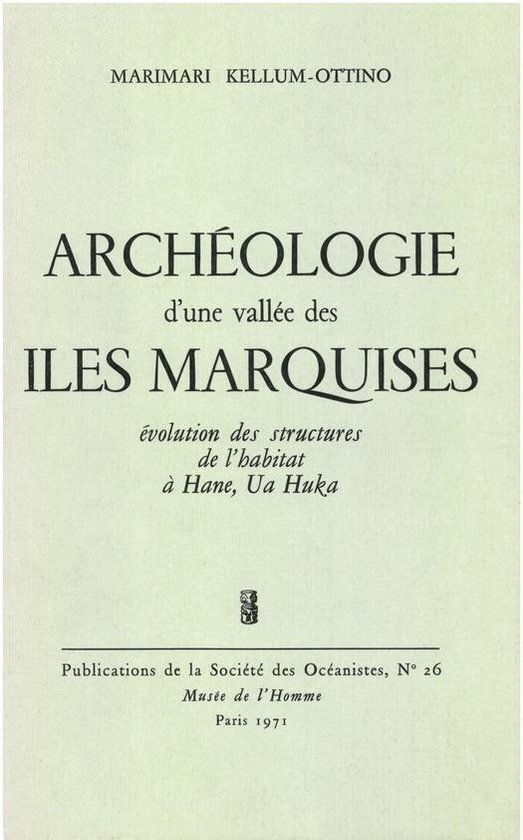 Publications de la Société des Océanistes - Archéologie  ... - cover