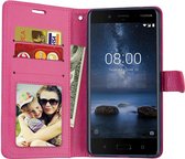 Nokia 7.1 2018 portemonnee hoesje - Roze
