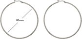 Statement Oorbellen - Stainless Steel Hoop Earrings - Zilver - Dia: 80mm