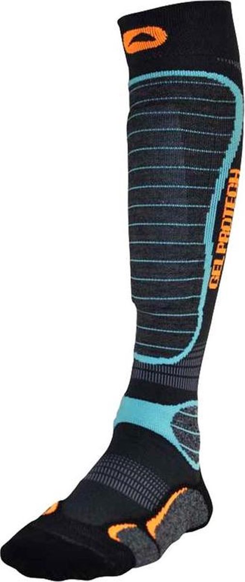Monnet skisok Gel protech 37/38 met scheenbeen gel-protectie Zwart