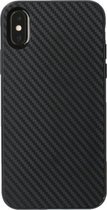 Luxe Carbon case voor Apple iPhone X - iPhone XS - hoogwaardig zacht TPU soft cover - Extra stevig zwart hoesje
