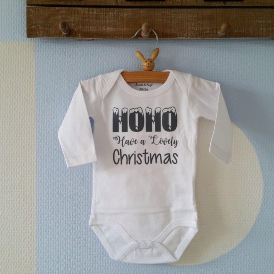 Romper Kerst Wit Maat 62/68 mijn eerste kerstmis baby kleding kerst