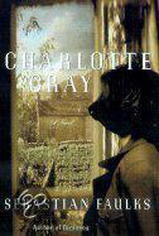 Couverture du livre 'Charlotte Gray' par Sebastian Faulks, représentant une femme portant un masque noir et un manteau, regardant par une fenêtre.