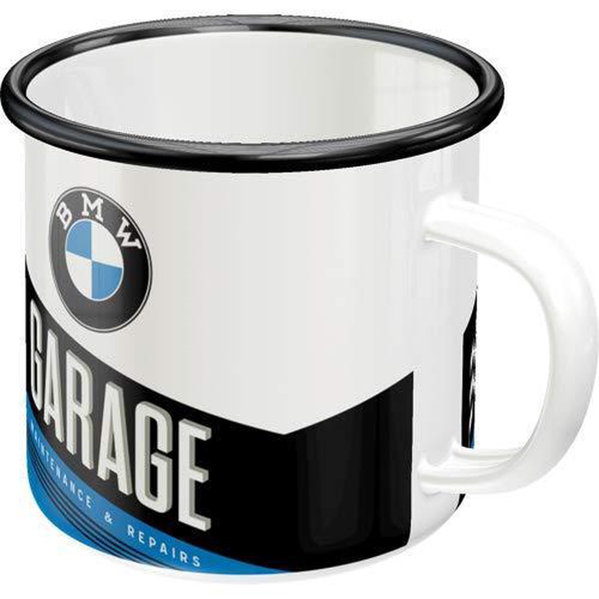 Nostalgic-Art Retro Emaille Mok BMW - 360 Ml, Officieel Gelicentieerd, Voor Camping & Outdoor