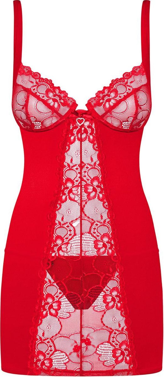 Heartina Negligé Met String - Rood