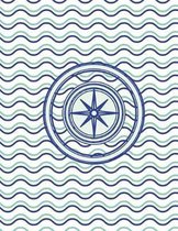 Compass Nautical Waves Notebook - 4x4 Graph Paper