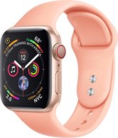 Eyzo Siliconen bandje geschikt voor Apple Watch Series 1, 2, 3, 4, 5 en 6 & SE - 42 en 44 mm - Zalm - Large