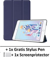 Smart Cover Book Case Hoes Geschikt Voor Apple iPad Mini 4/5 (2019) 7.9 Inch Tri-Fold Multi-Stand Flip Sleeve - Donker Blauw