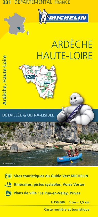 Ardeche / haute - loire 11331 carte ' local ' ( France ) michelin kaart