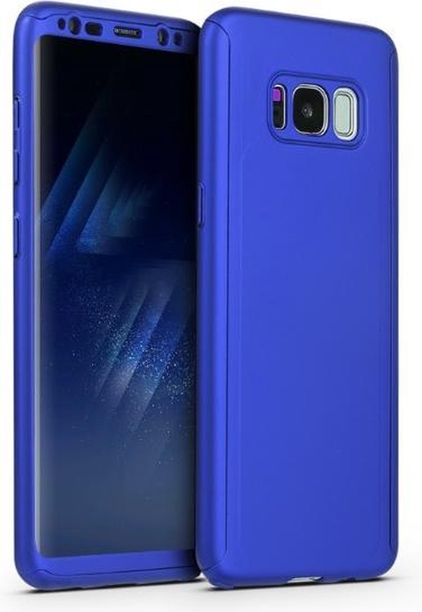 360-graden Frosting Beschermhoesje Set voor Galaxy S8 Plus_ Blauw