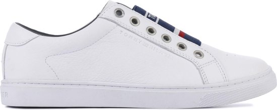 Tommy Hilfiger Vrouwen Sneakers - Tommy elastic - Wit - Maat 38 | bol.com