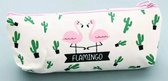 Stoere canvas etui roze flamingo
