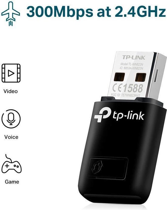 TP-Link TL-WN823N - Wifi-adapter - USB - Wifi antenne - TP-Link