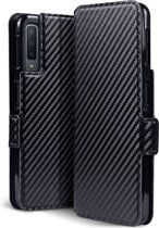 Samsung Galaxy A7 2018 hoesje - CaseBoutique - Zwart (Carbon-look) - Kunstleer