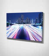 Highway Canvas - 60 x 40 cm - Steden - Schilderij - Canvas - Slaapkamer - Wanddecoratie  - Slaapkamer - Foto op canvas