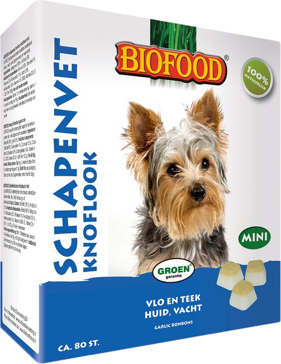 Biofood Schapenvet Mini Bonbons - Knoflook - 80 stuks