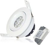 LED Spots 6 Watt  7 LEDs 370 Lumen Daglicht Wit | Ronde Witte Behuizing