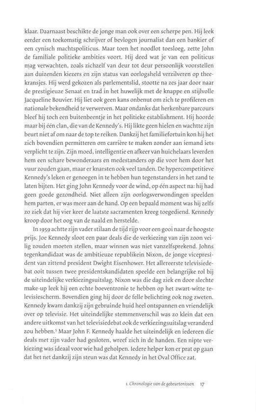 Tekstpagina met een Nederlandse biografie van JFK.