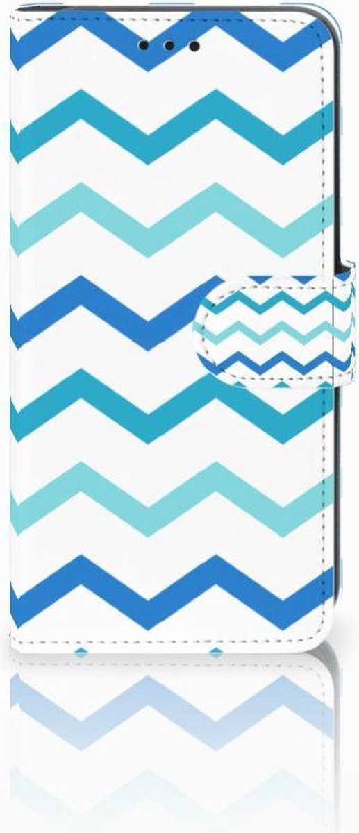 Boekhoesje voor Xiaomi Mi A2 Lite Telefoon Hoesje Zigzag Blauw