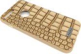 Puloka Classic Leather Series - Hard Back Cover voor Apple iPhone 6/6S - Croco Bruin