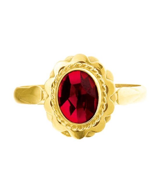The Jewelry Collection Ring Granaat - Geelgoud (14 Krt.)