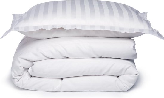 Damai Linea - Dekbedovertrek - Lits-jumeaux - 240 x 200/220 cm - Wit + 2 kussenslopen 60x70 van Damai — afbeelding 5