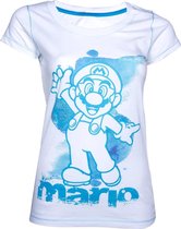 Nintendo - Size S - Mario Watercolor Girl T-Shirt (Wit)