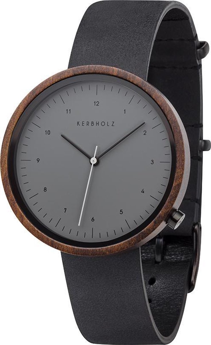 Kerbholz Heinrich - Sandalwood horloge dames en heren - zwart - hout