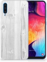 Geschikt voor Samsung Galaxy A50 TPU Hoesje Design White Wood