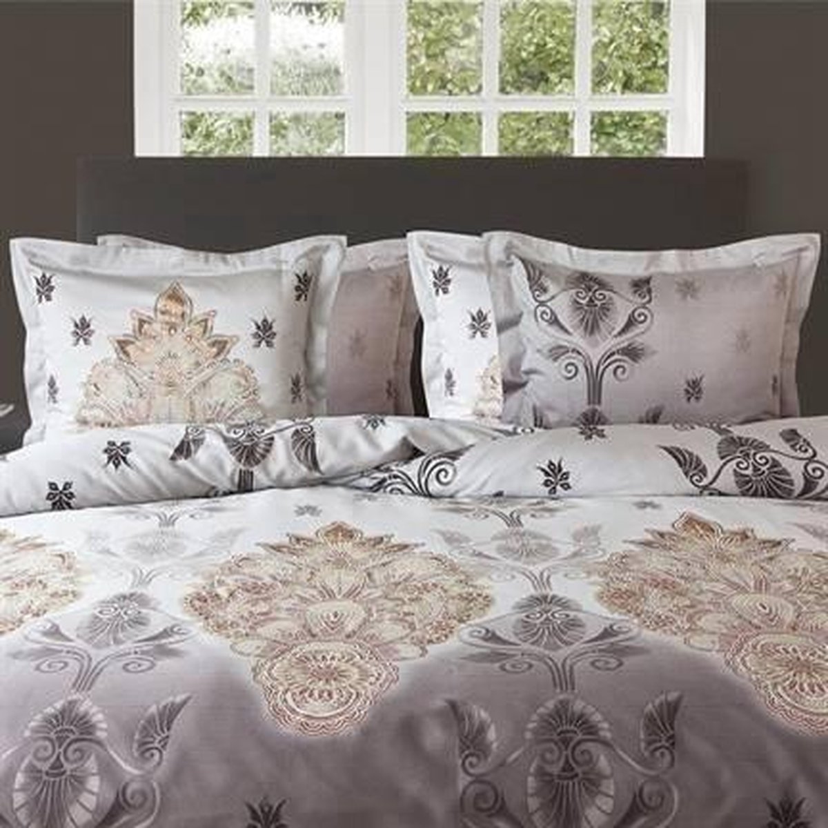 HnL Refined Dekbedovertrek Shade - Taupe - 1 Persoons - 140x200/220