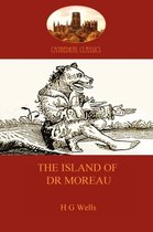 De kaft van 'The Island of Dr Moreau' toont een antieke illustratie van een dierachtig wezen met menselijke kleding aan.